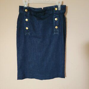 High Waisted Denim Pencil Skirt